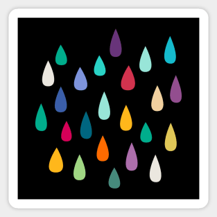 Rainbow Raindrops Jewelled Multicolour Colourful Sticker